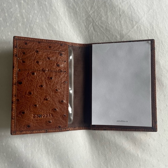 OSTRICH LEATHER BI-fold Passport holder card wallet. - Picture 2 of 4